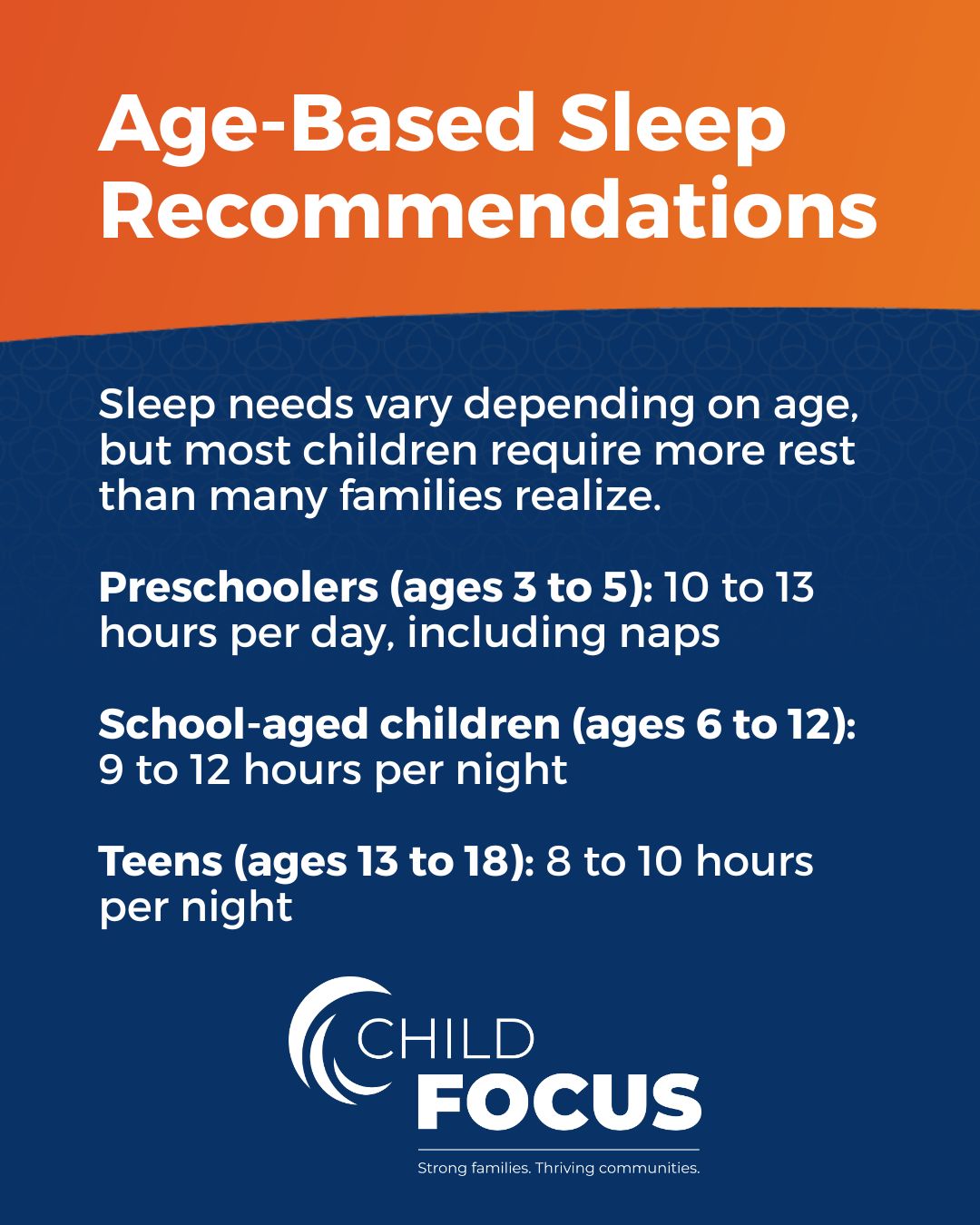 Age-based sleep recommendations infographic